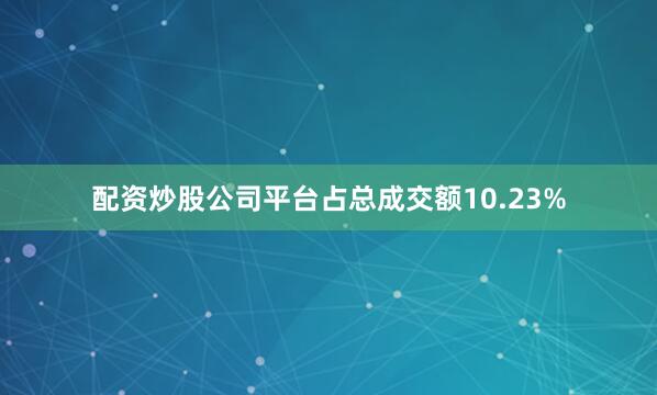 配资炒股公司平台占总成交额10.23%
